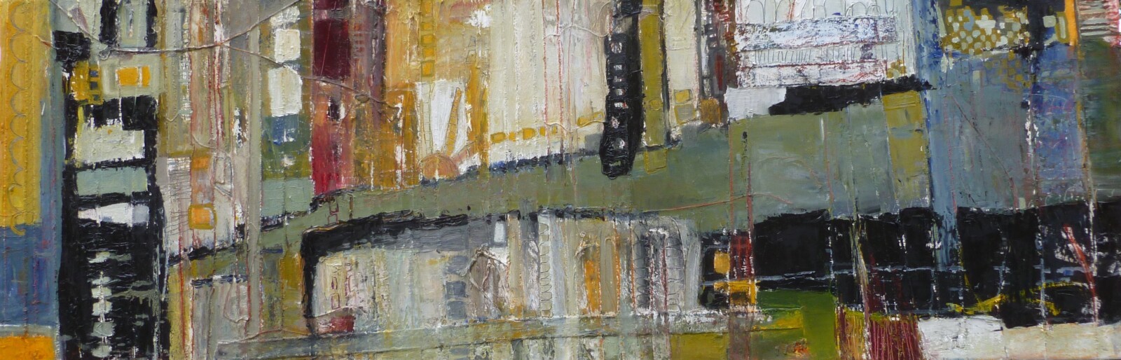 Anna Macrae, Main Street, oils on canvas