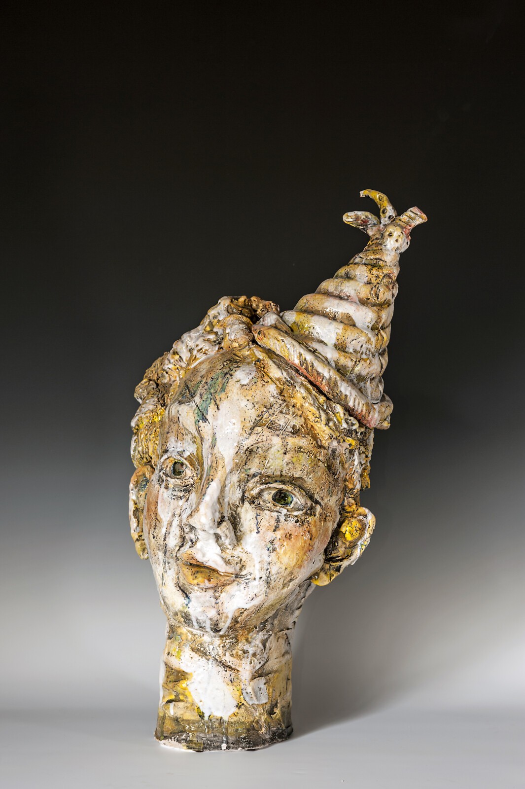 Donna Porter, Yellow Party, clay with multiple glazes and firings